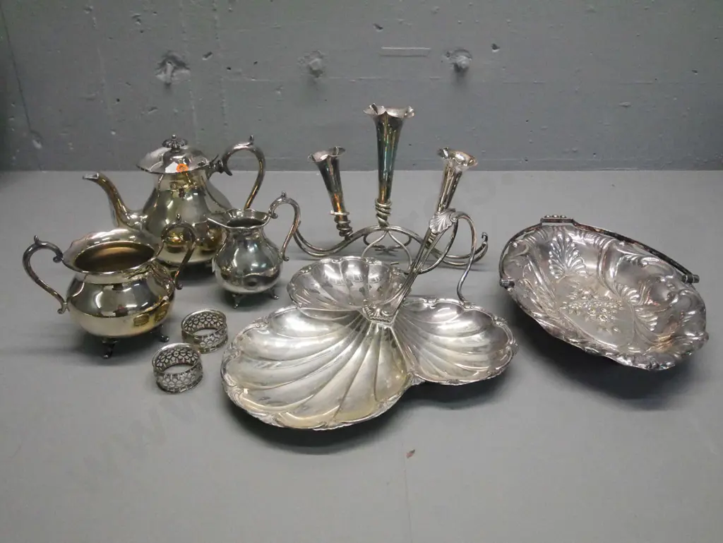 plated ware - epergne, serving trays, tea pot etc Image 1++