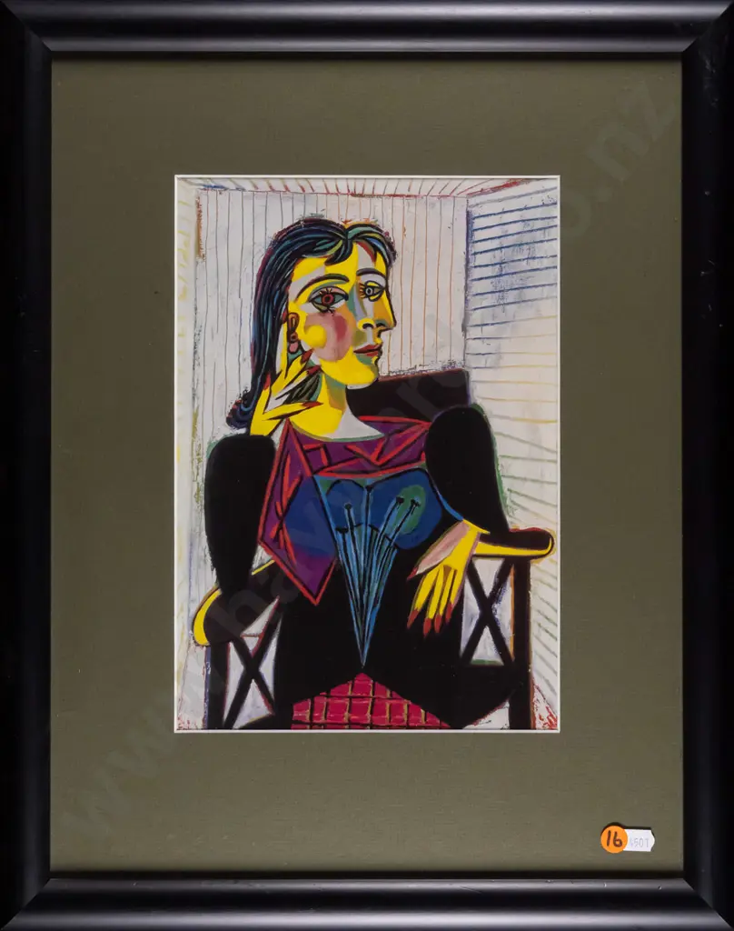 framed reproduction Picasso print - female portrait- H-285 W-200 Image 1++