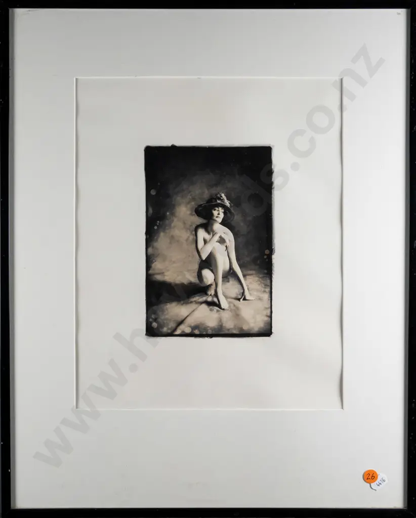 framed fashion photograph circa 1980s, photographer unknown - slight warping, debris under glass, frame is H520 W420 Image 1++