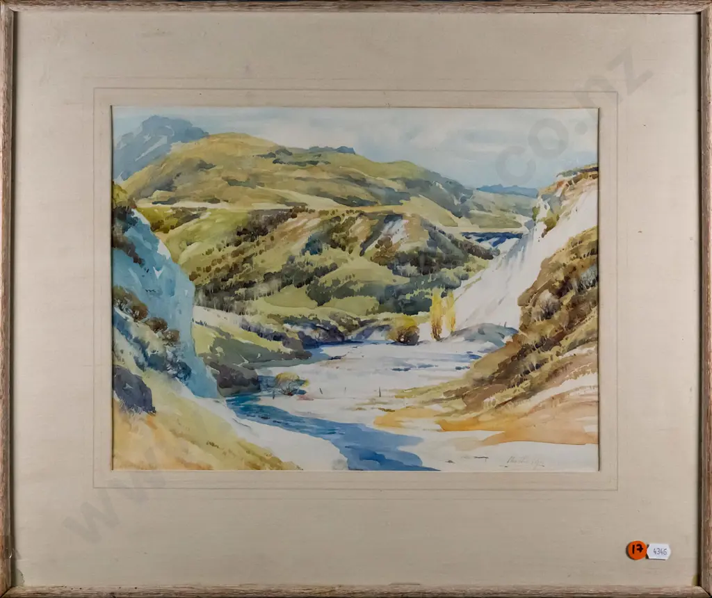 Charlton Edgar - framed watercolour - "Old Gold Workings, Clear Creek" H-270 W-360 Image 1++