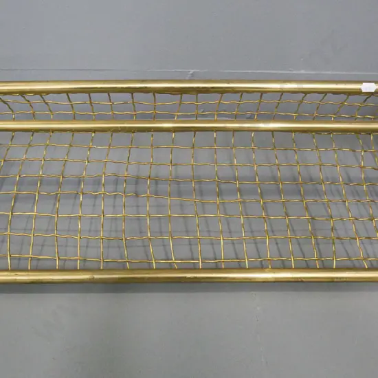 vintage brass train or tram shelf / hat rack L-720