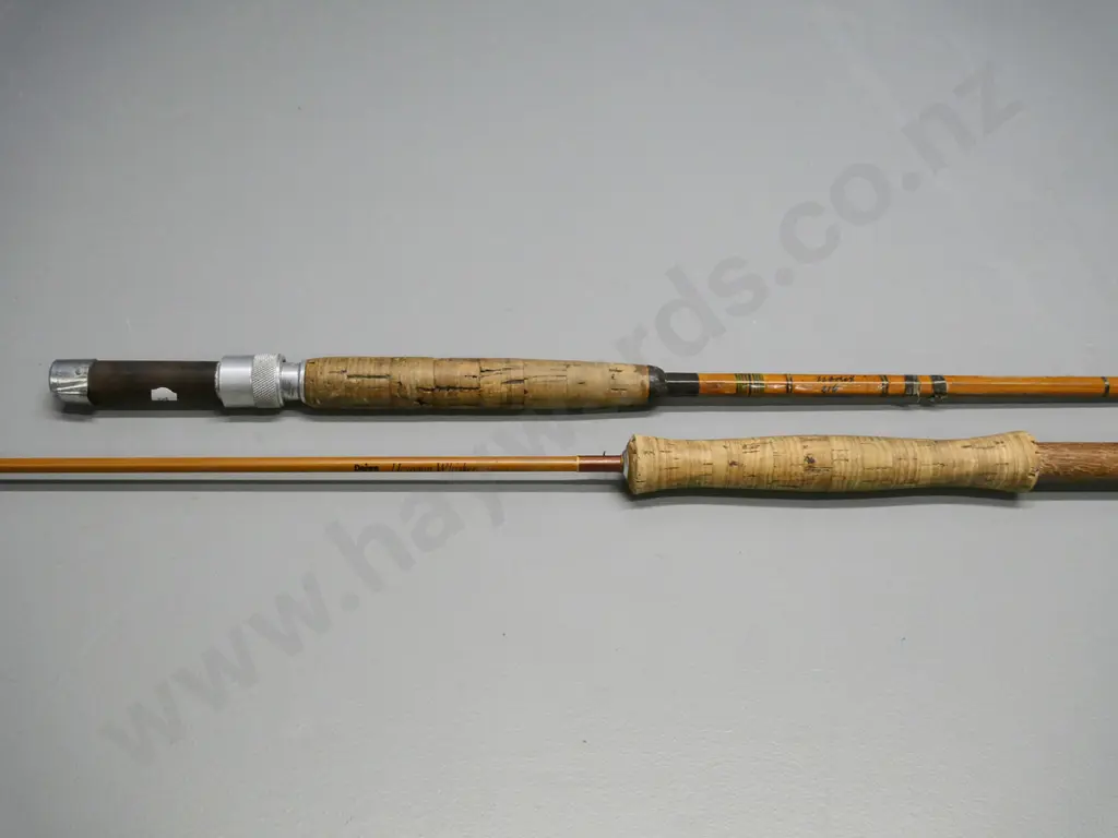 two 3-piece split-cane fly rods - vintage Norris Stabil missing 2 guides & Daiwa Hexagon Whisker Image 1++