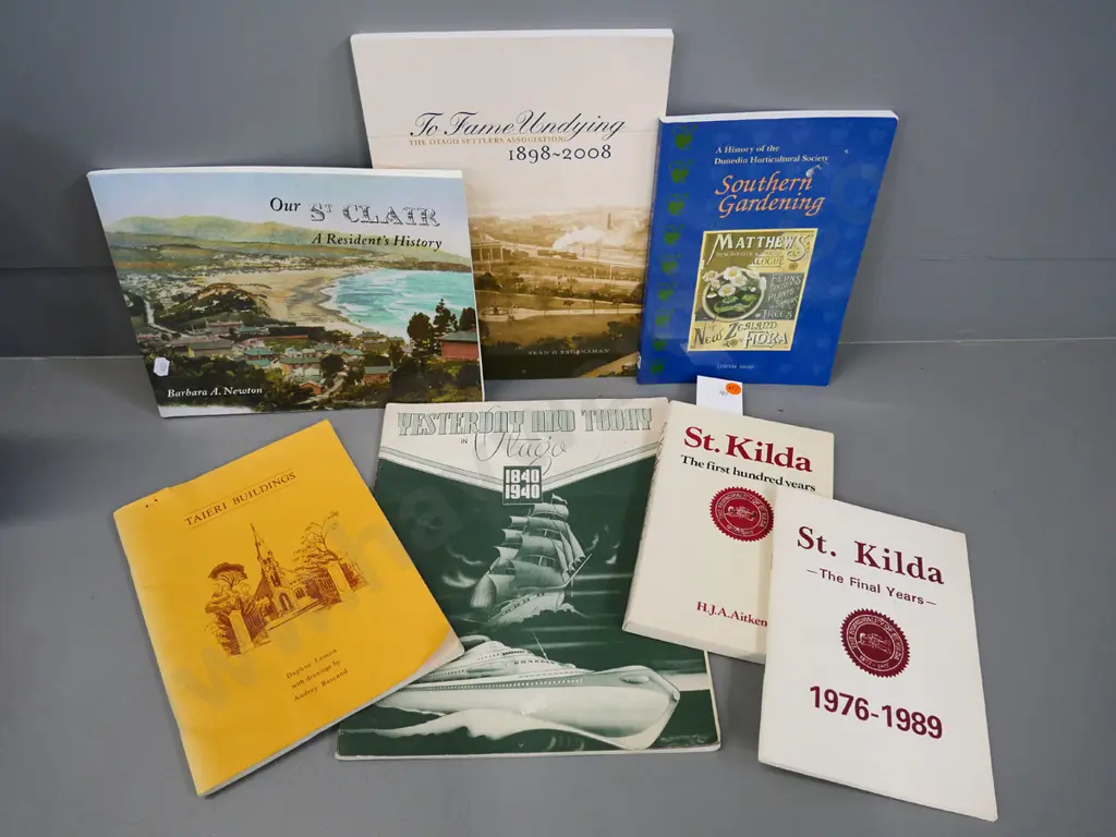 7 local history books - Otago Early Settler's Museum, St. Kilda, St. Clair, Taeri, etc. Image 1++