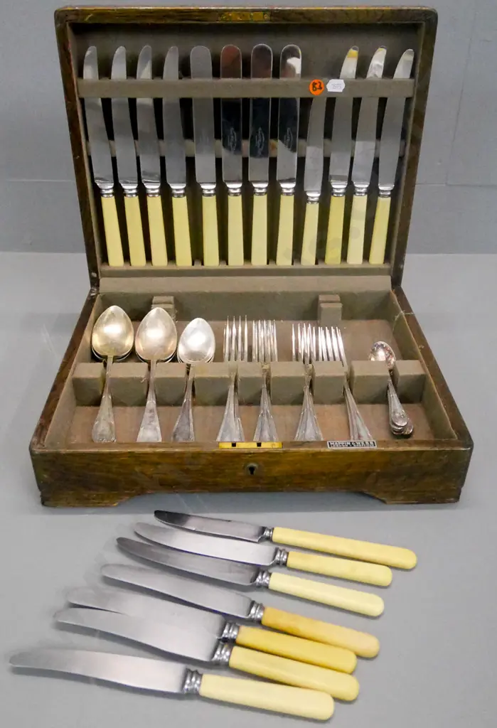 part canteen of cutlery with extra bone handled knives Image 1++