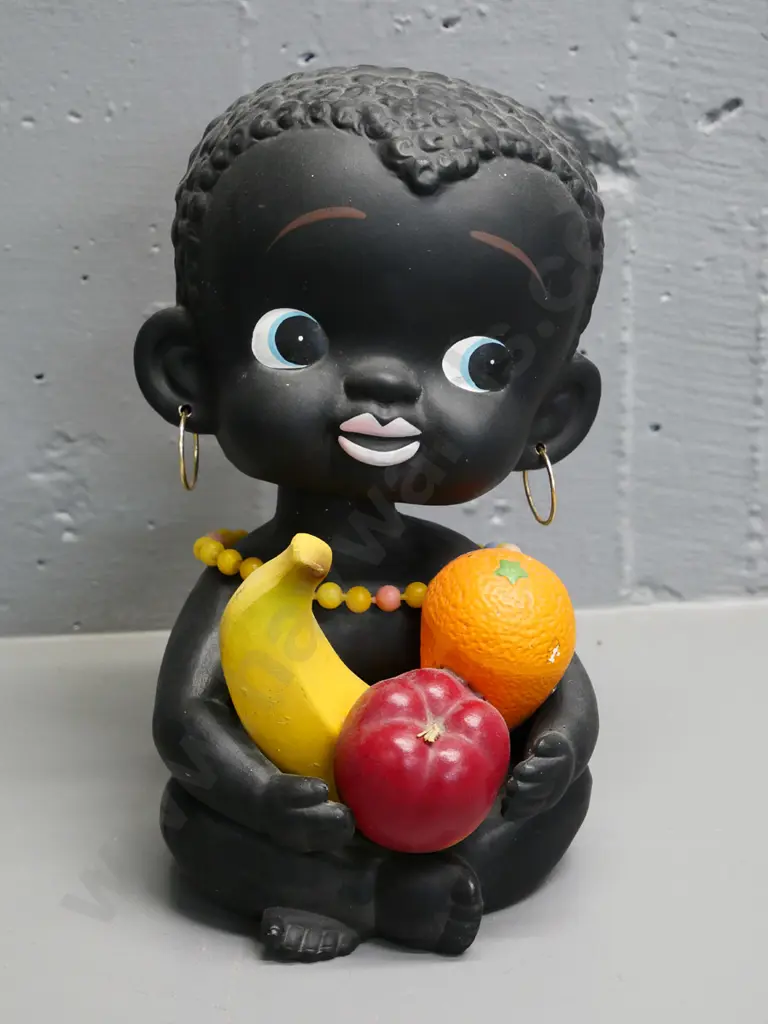 large retro bobble head fruit seller figure / money box - minor paint loss H-260 Image 1++