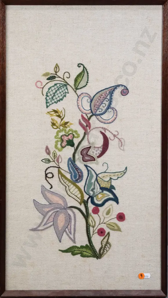 framed needlework - flowers H-650 W-350 Image 1++