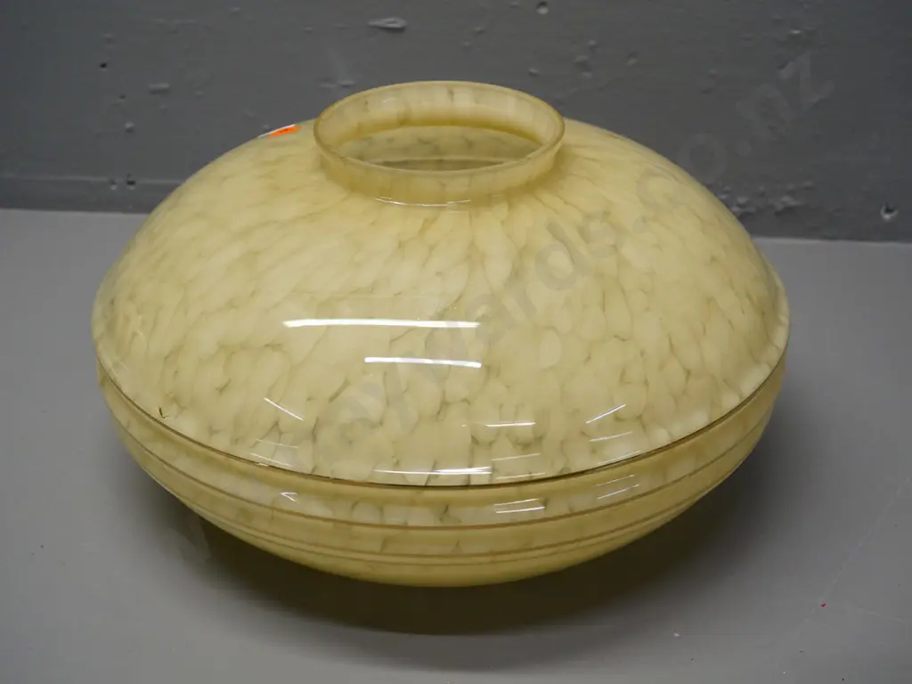 deco mottled cream and amber glass light shade - diameter 330 Image 1++