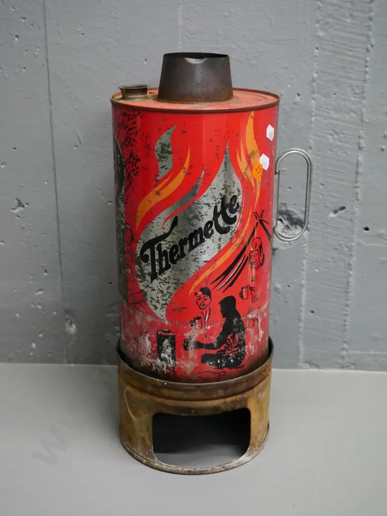 vintage thermette with printed motifs - some corrosion and paint wear H-400 Image 1++