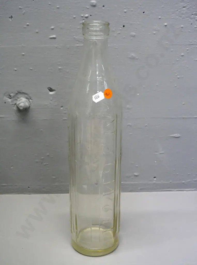 vintage Mobil clear glass quart oil bottle H-365 Image 1++