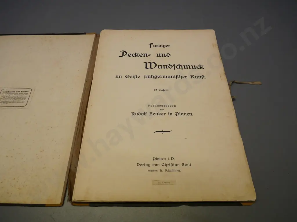 Decken und Wandschmuck - Rudolf Zenker - large folio of German art deco design colour lithographs - sheets are loose Image 1++
