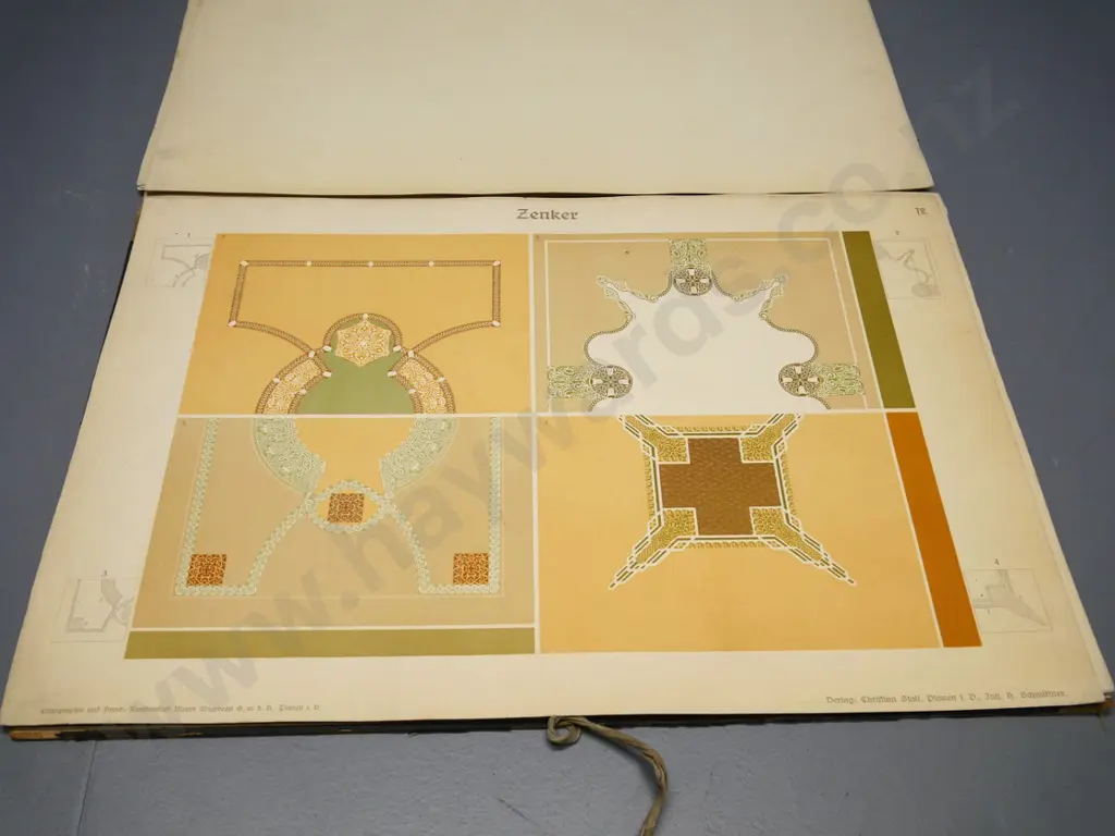 Decken und Wandschmuck - Rudolf Zenker - large folio of German art deco design colour lithographs - sheets are loose Image 1++