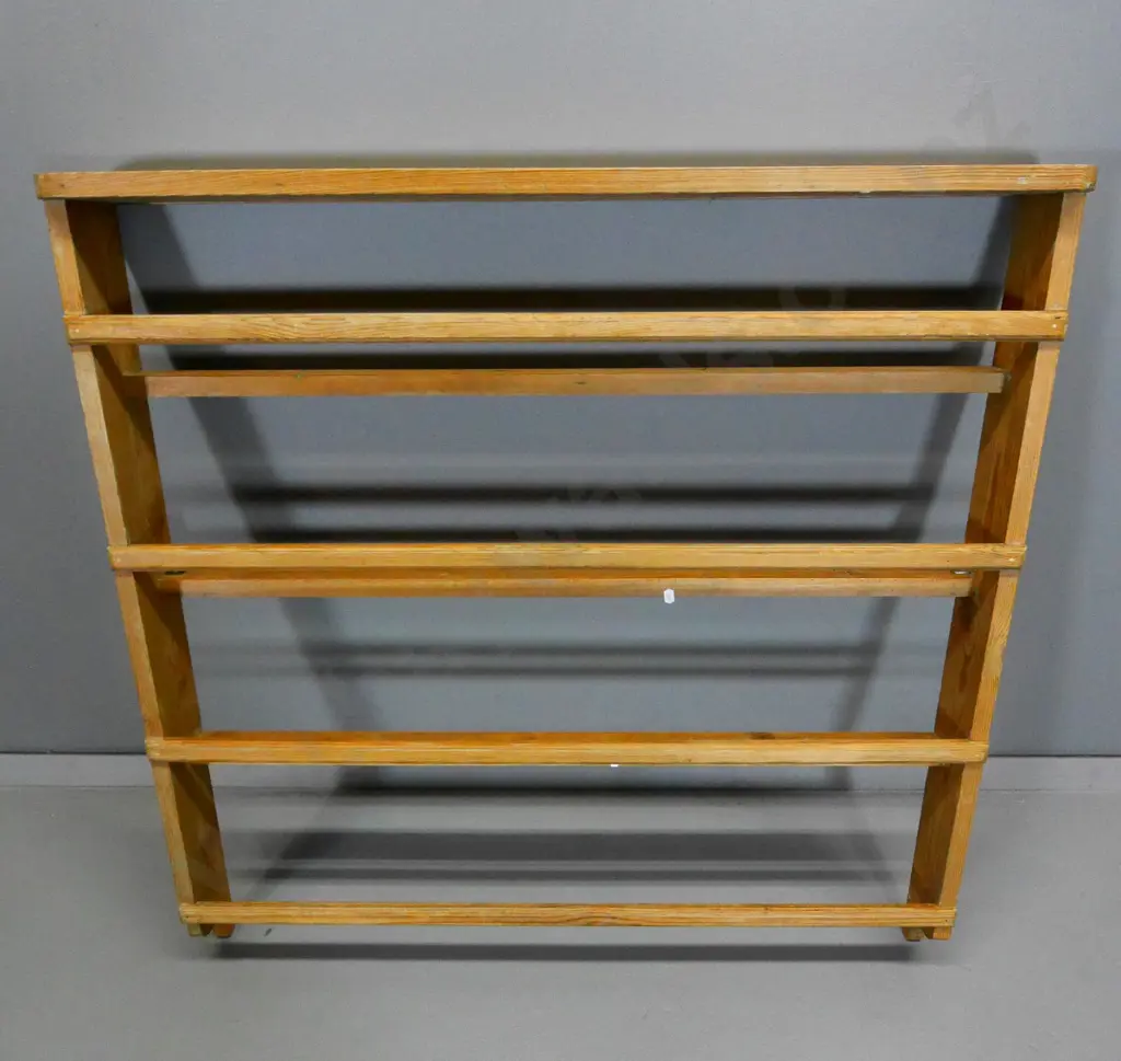 vintage Baltic pine display plate rack - natural finish H970 W980 D120 at base Image 1++