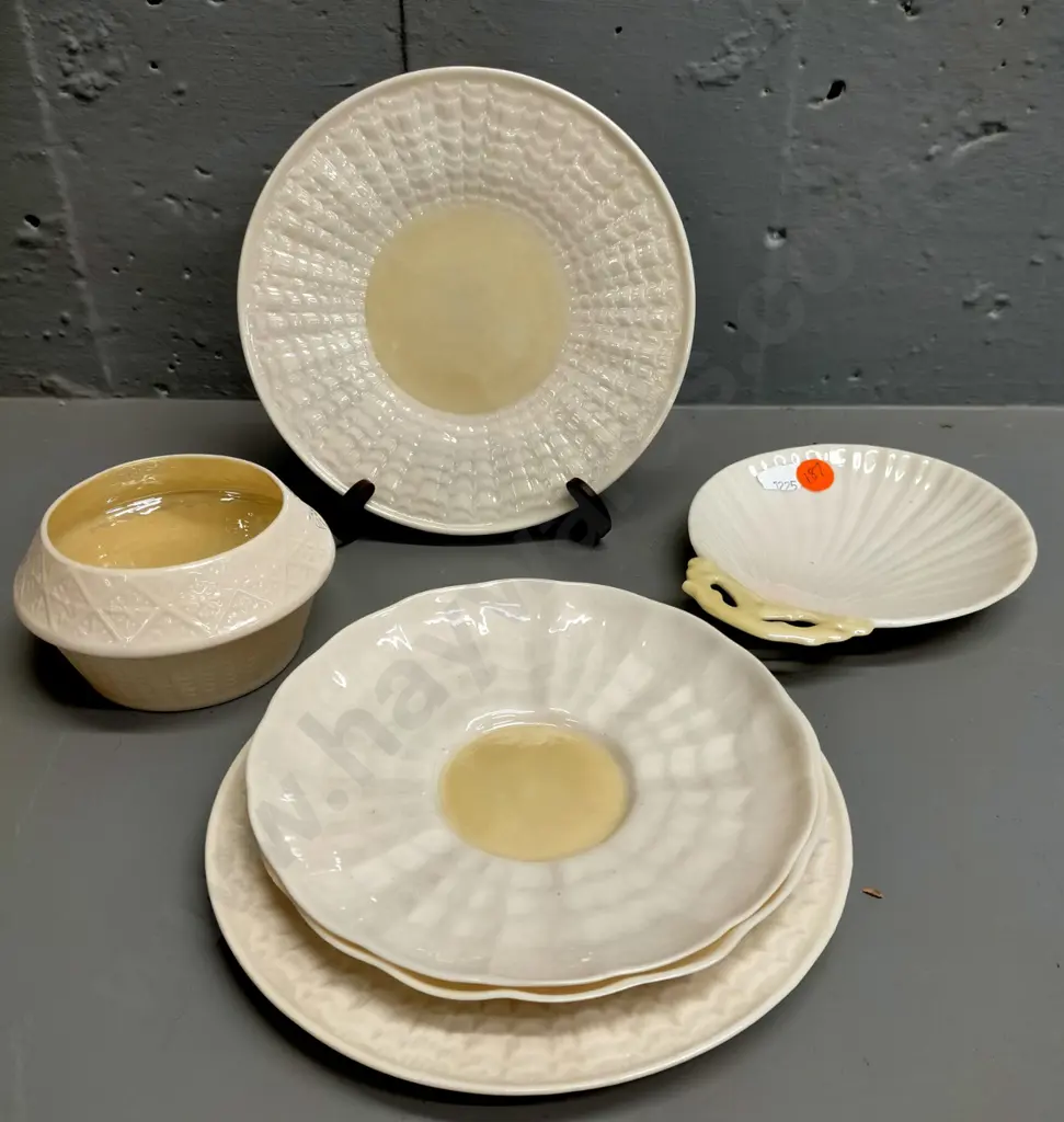 5 pieces of green mark Belleek Image 1++