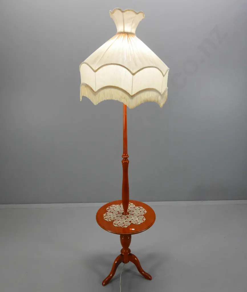 mahogany combination standard lamp / wine table & Empire style shade H1800 Shade Diameter 500 Image 1++