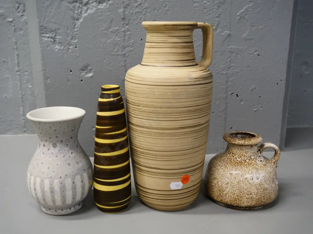 4 German pottery vases - tallest is H-270 Image 1++