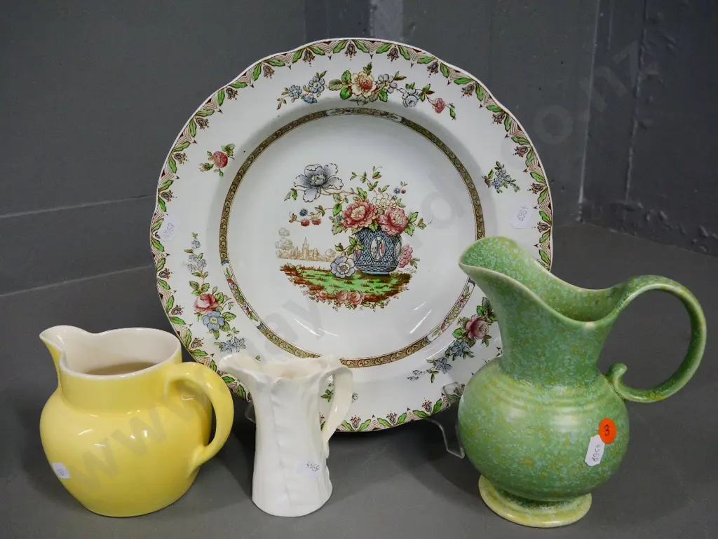 Spode soup bowl and 3 jugs - Crown Devon, Myott, Royal Worcester Image 1++