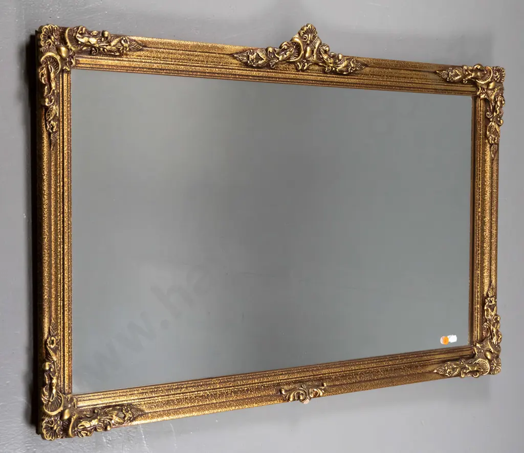gilt framed wall mirror H-580 W-910 Image 1++