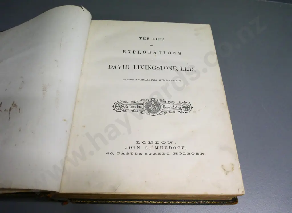 leather-bound illustrated "Life & Explorations of Dr. Livingstone" - some foxing & damage to binding Image 1++
