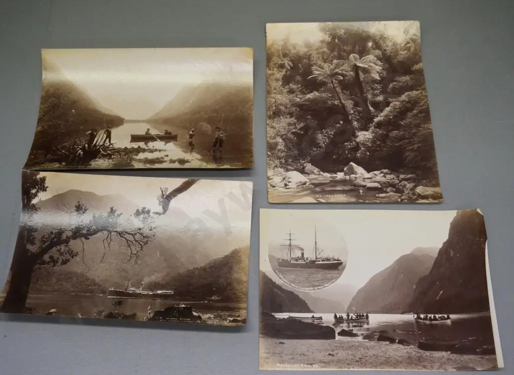 assorted unmounted vintage photos printed on thin paper - Milford, Fiordland etc. Image 1++