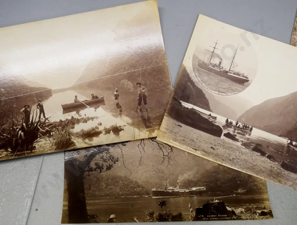 assorted unmounted vintage photos printed on thin paper - Milford, Fiordland etc. Image 1++