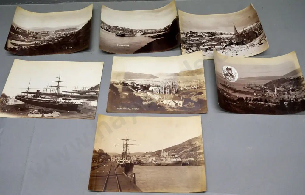 assorted unmounted vintage photos printed on thin paper - Port Chalmers views & one Dunedin Image 1++