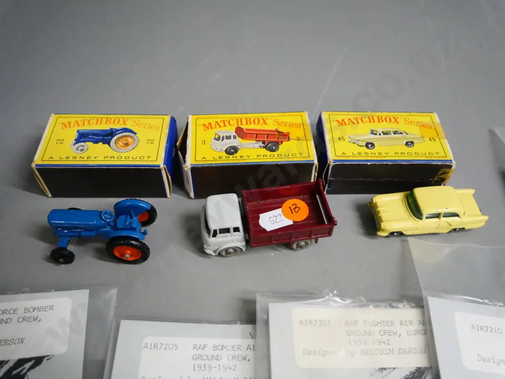3 Matchbox vehicles with original boxes and 6 as-new New Hope Designs cast metal military WWII air crew figures Image 1++