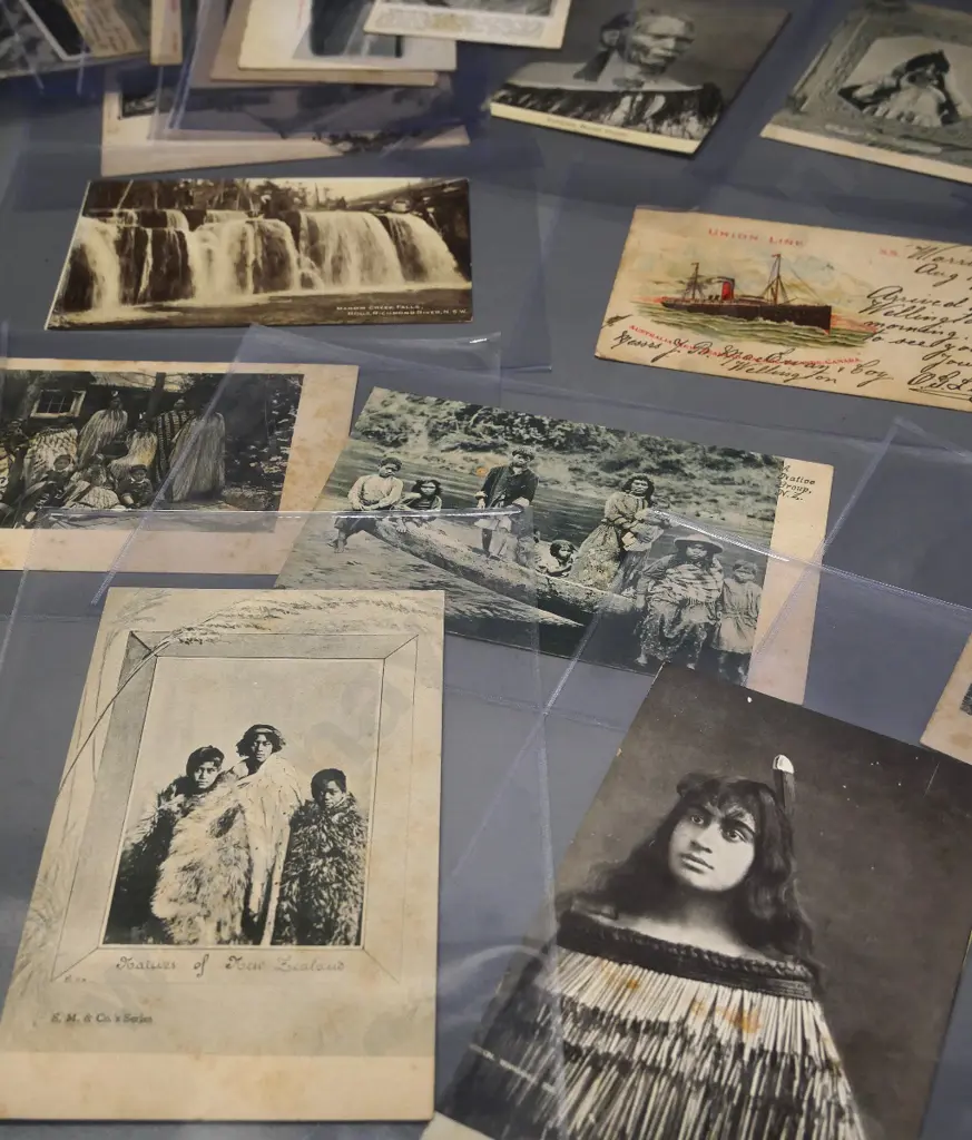 postcard collection and leather wallet - mainly New Zealand, a few Australia, incl. Dunedin, lots of Maori subjects Image 1++