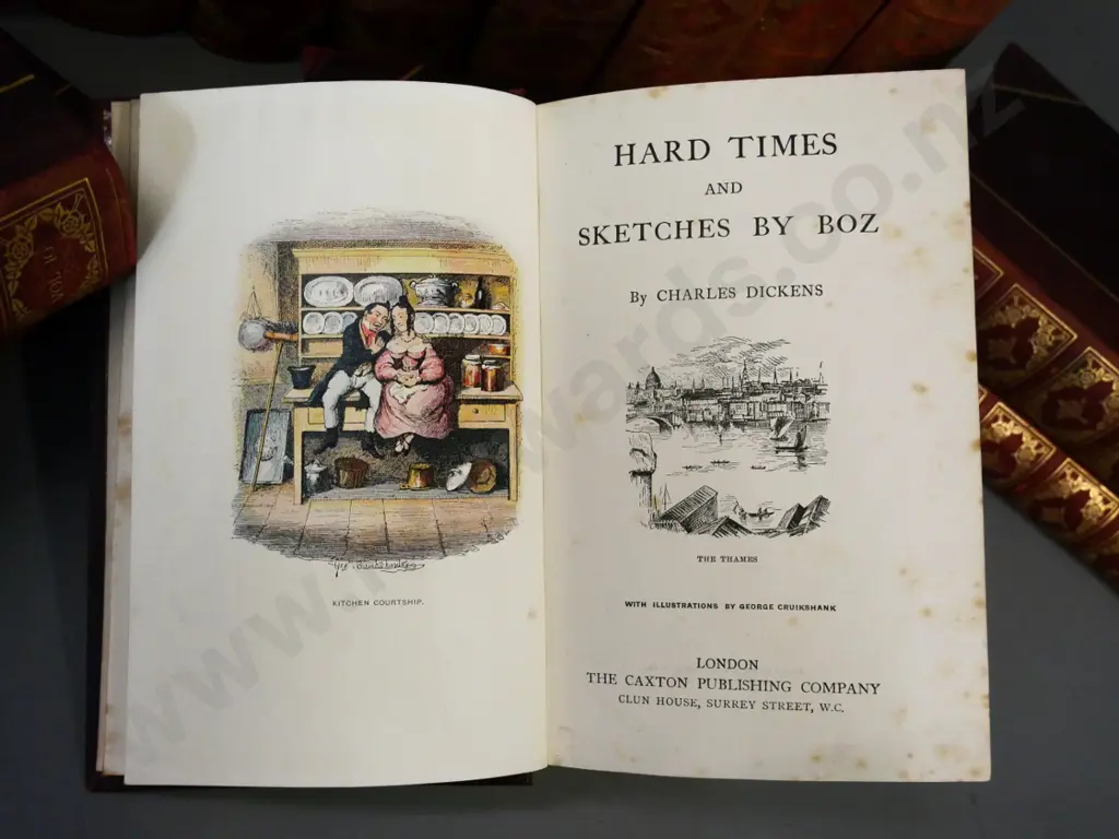 14-volume Caxton 'The London Edition' works of Charles Dickens - foxing throughout, fading to spines Image 1++