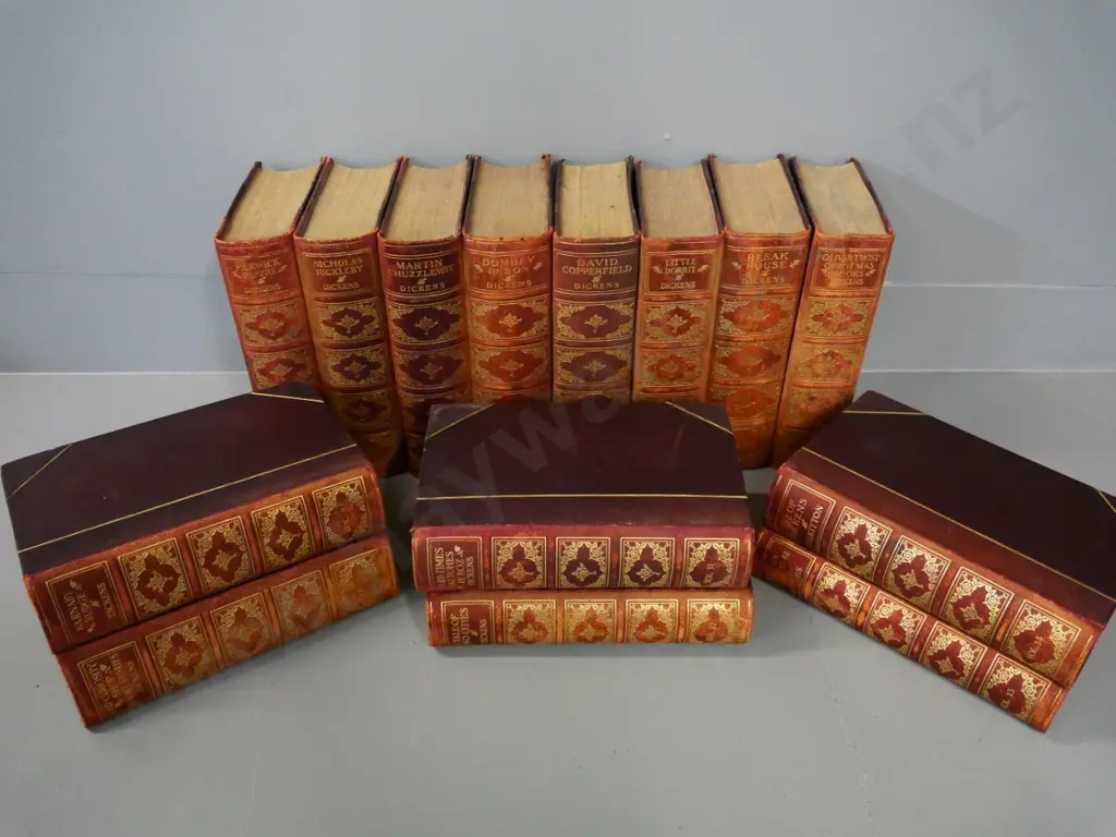 14-volume Caxton 'The London Edition' works of Charles Dickens - foxing throughout, fading to spines Image 1++