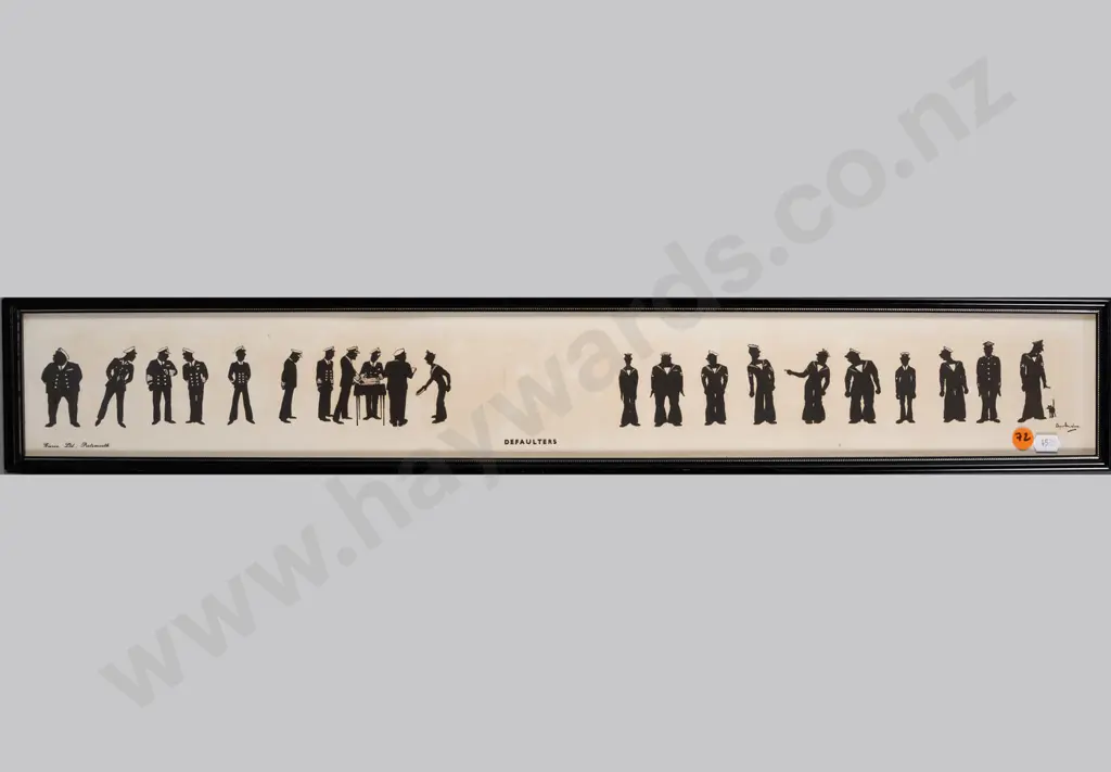 framed naval themed print  "Defaulters" H-95 W-700 Image 1++