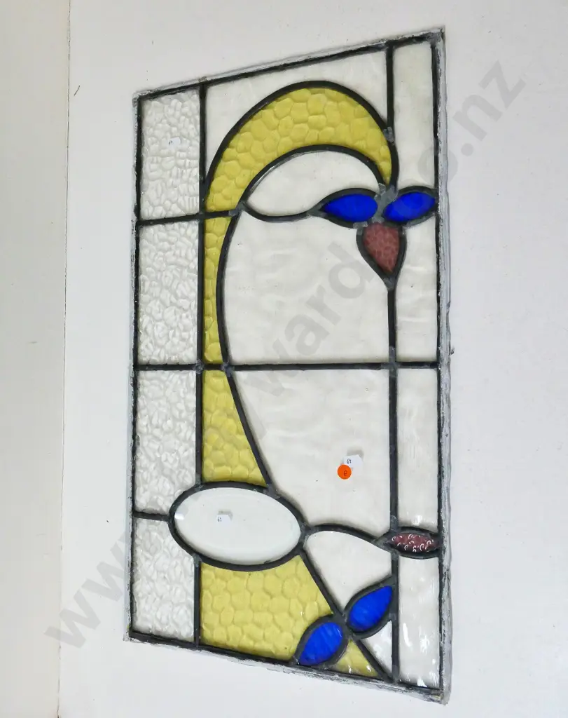 leadlight clear and coloured window panel, no frame H-620 W-350 Image 1++