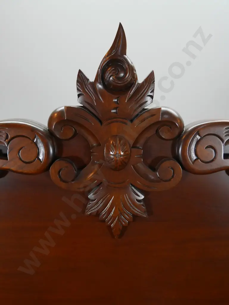 reproduction mahogany carved-back chiffonier sideboard - carved corbels, 3 doors, 2 drawers H-1700 W-1510 D-490 Image 1++