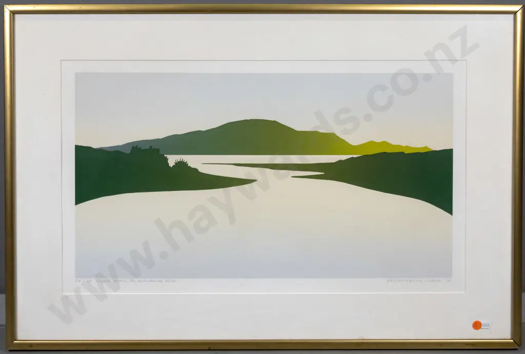 Malcolm Warr '82 - framed ltd edition print 26/160 "Kapiti From Waikanae River" H-310 W-560 Image 1++