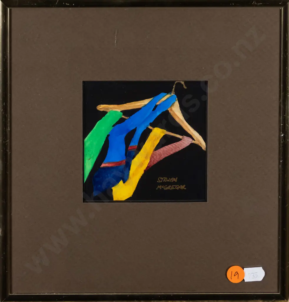 Struan McGregor -  framed mixed media "Untied I" H-95 W-95 Image 1++