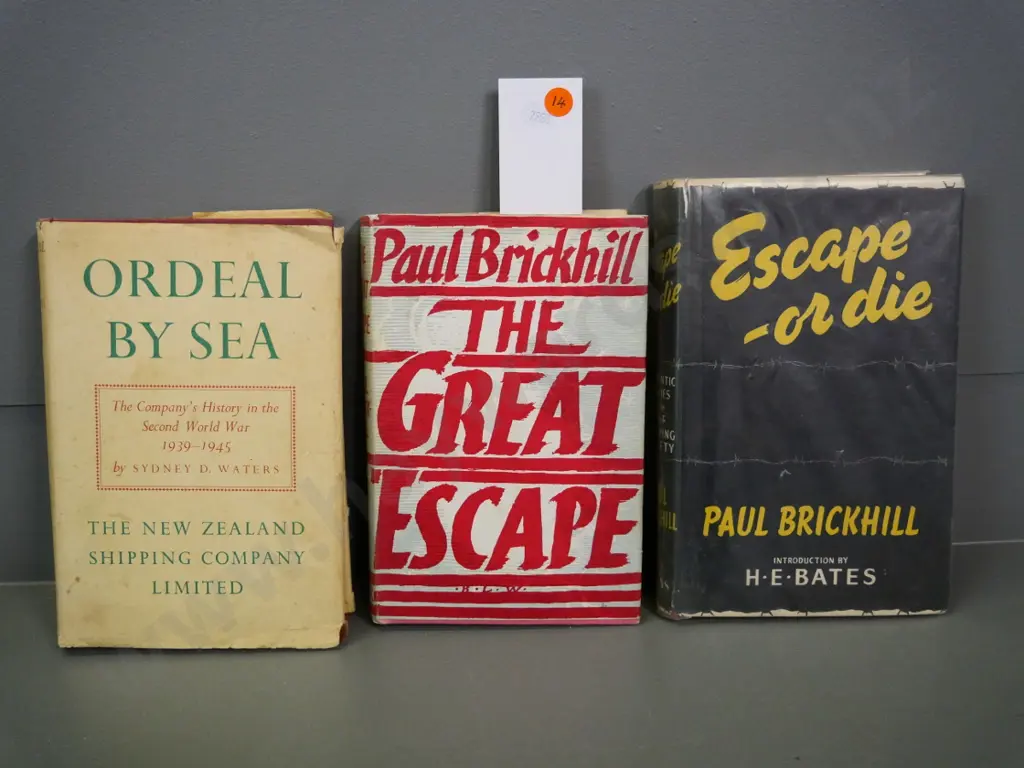 3 books on WWII history - 2 Paul Brickell escape stories and New Zealand Shipping Co - general wear Image 1++