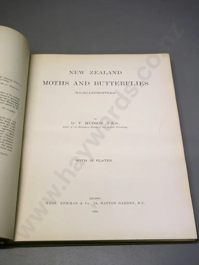 New Zealand Moths & Butterflies by G.V. Hudson, 1897. with 13 colour plates - minor foxing & wear Image 1++