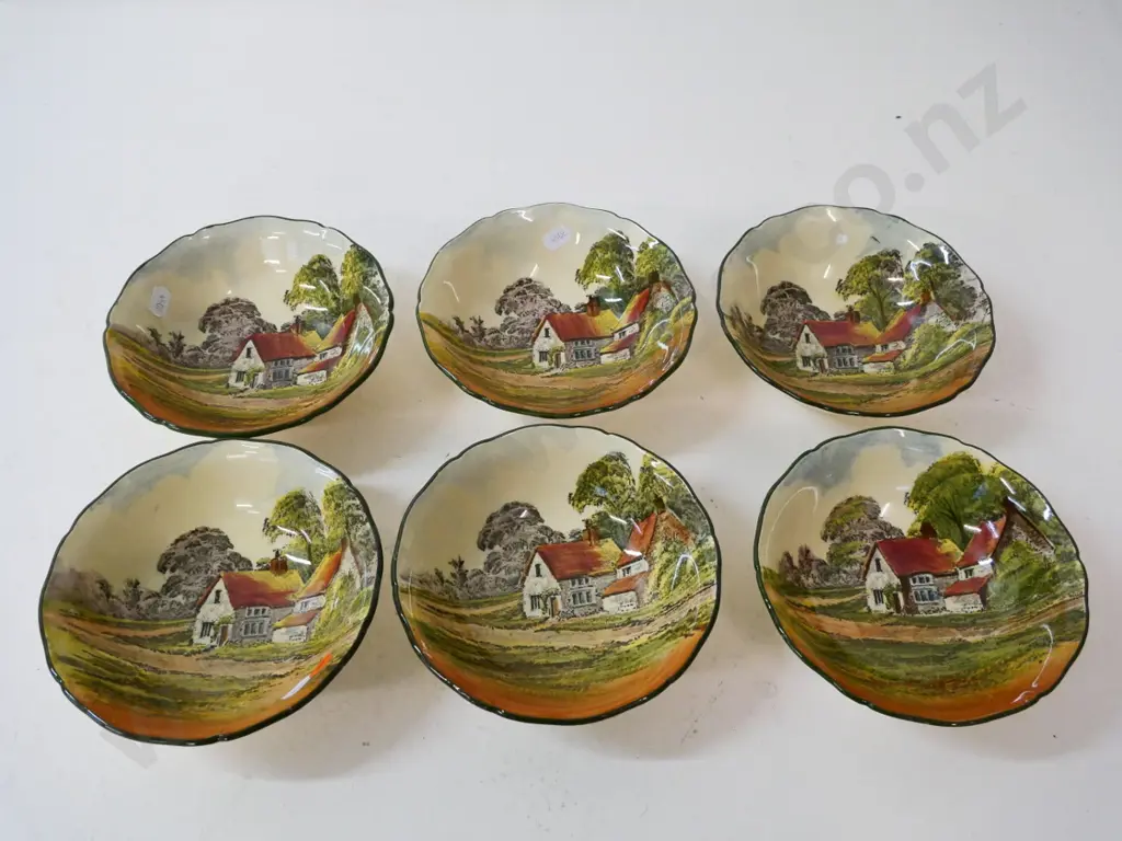 set of 6 Royal Doulton English Cottage dessert bowls Image 1++