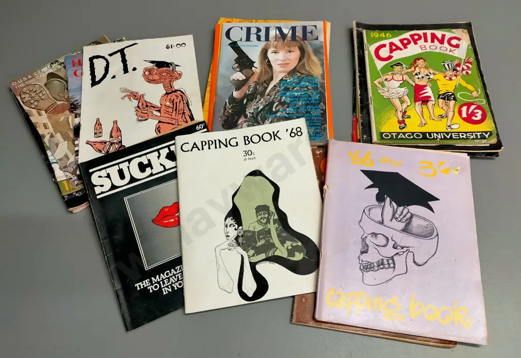collection of University of Otago Capping books from 1946-1990 Image 1++