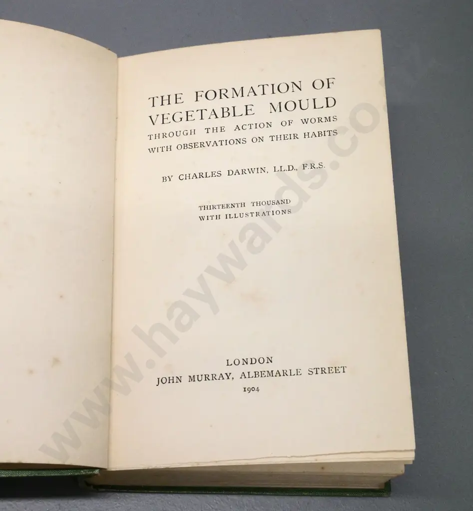 book: Charles Darwin - Vegetable Mould and Earthworms 1904 "Thirteenth Thousand - With Illustrations" Image 1++