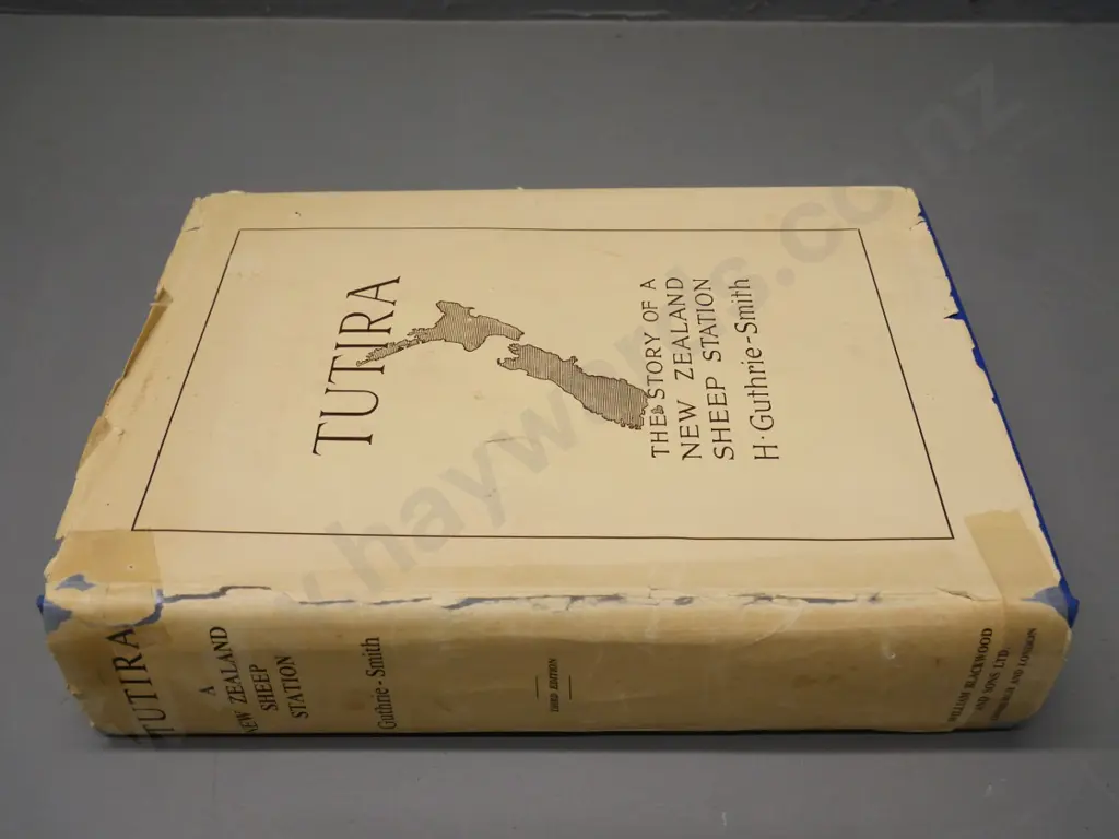 book: Tutira - A New Zealand Sheep Station - H. Guthrie-Smith 3rd edition 1953 - tattered dust jacket Image 1++