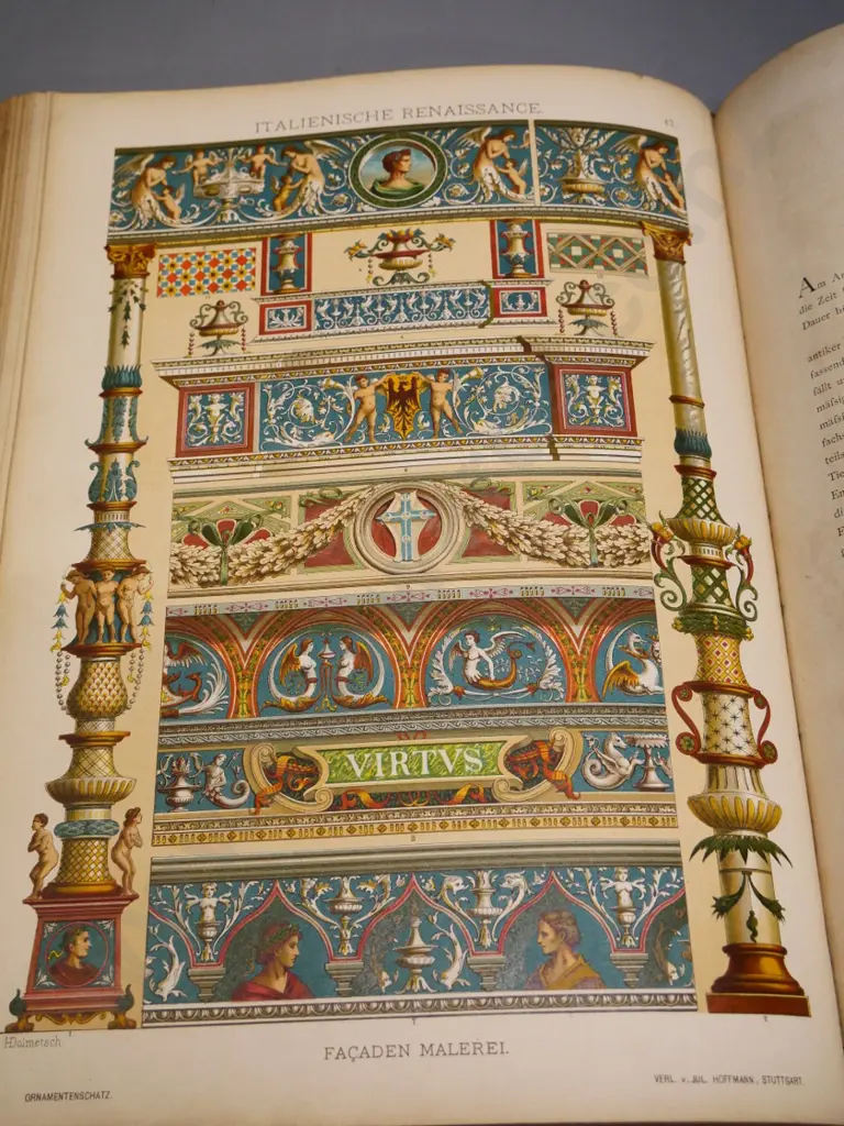 Ornamentenschatz - H. Dolmesch - 1887 German book of design and ornament - wear and some loose pages Image 1++