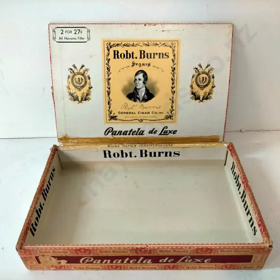 Robert Burns cigar box - broken hinge