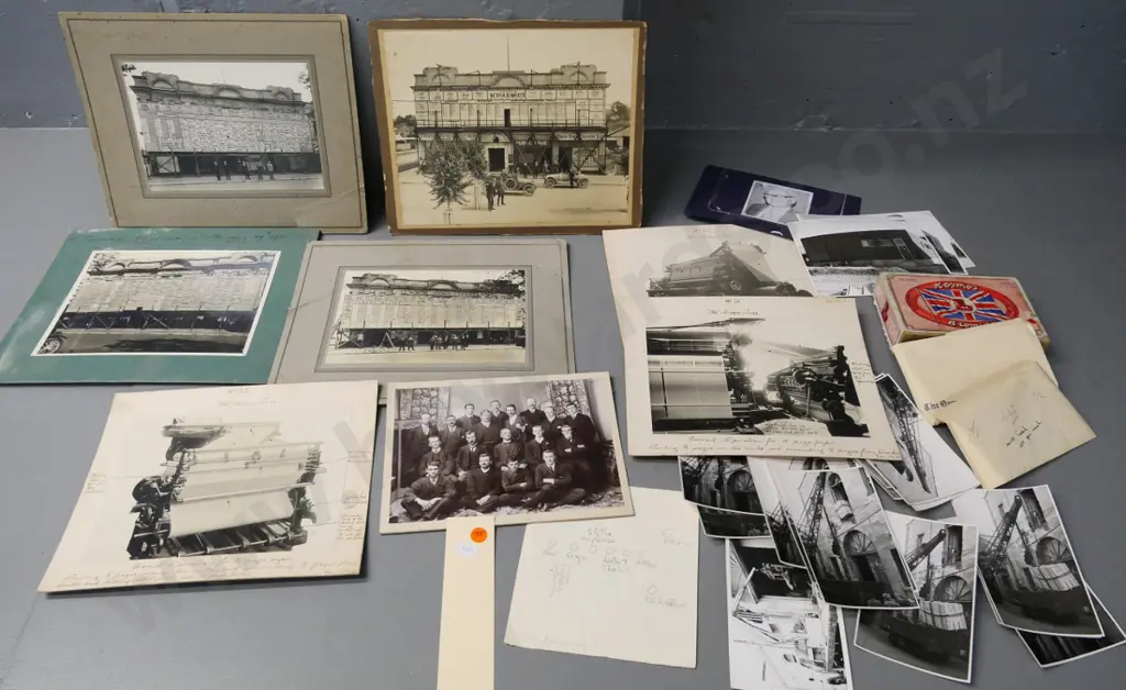 photographs and negatives of the North Otago Times newspaper office Oamaru - election result boards, printing press etc. Image 1++