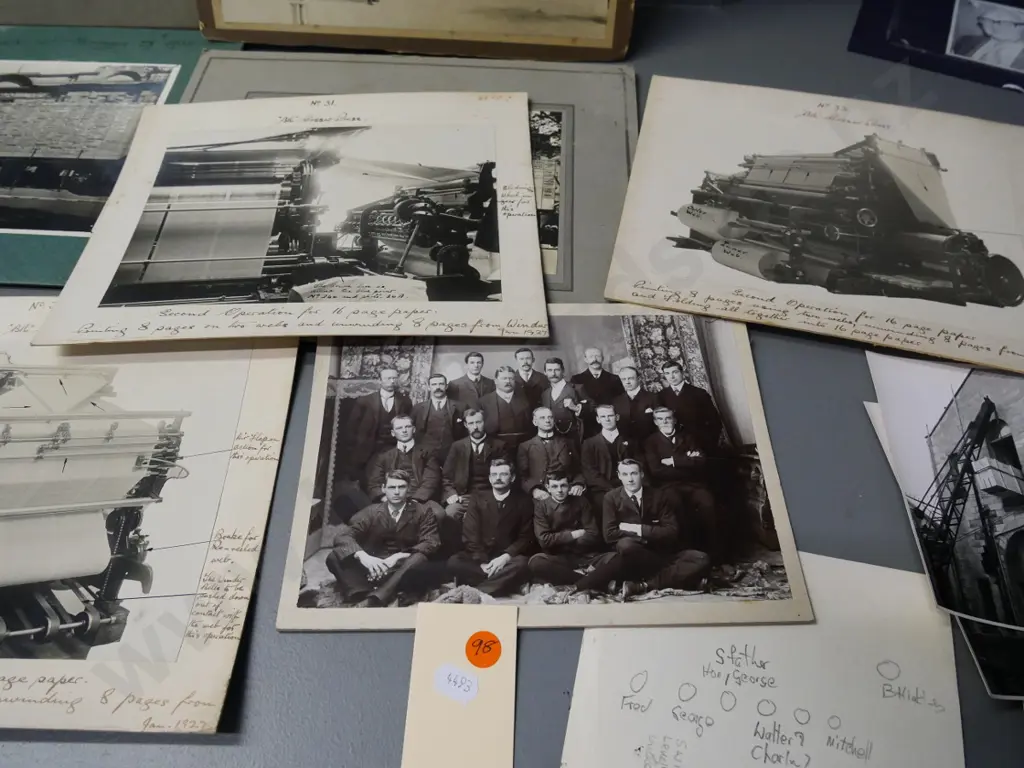 photographs and negatives of the North Otago Times newspaper office Oamaru - election result boards, printing press etc. Image 1++