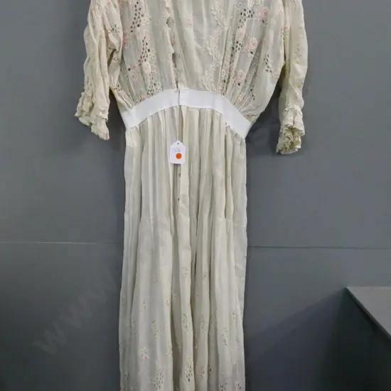 vintage dress with lace and embroidered decoration