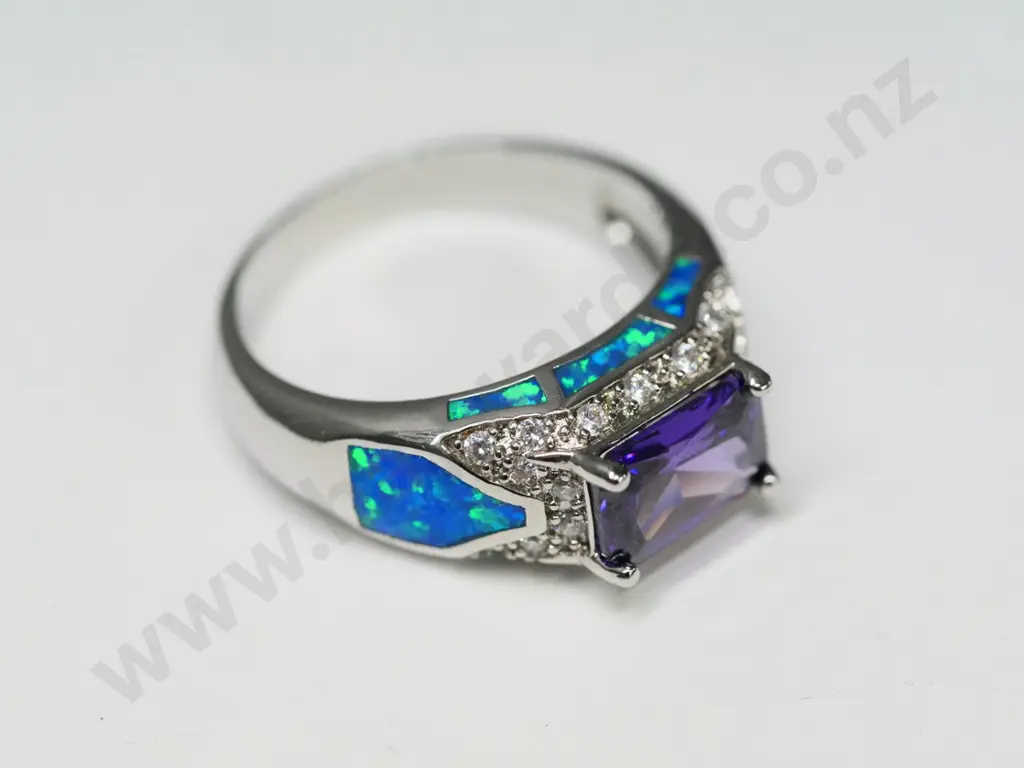 silver amethyst ring stamped 925 Image 1++