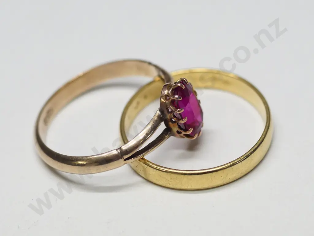 dress ring & plain gold band Image 1++