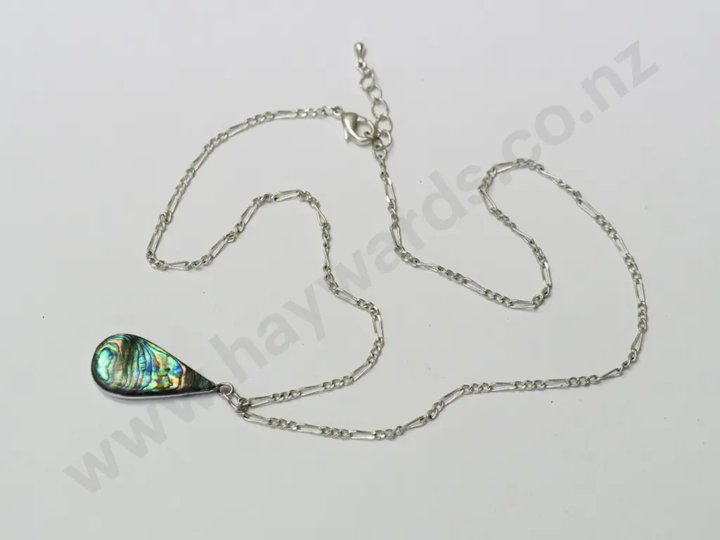 silver and paua shell necklace stamped 925 Image 1++