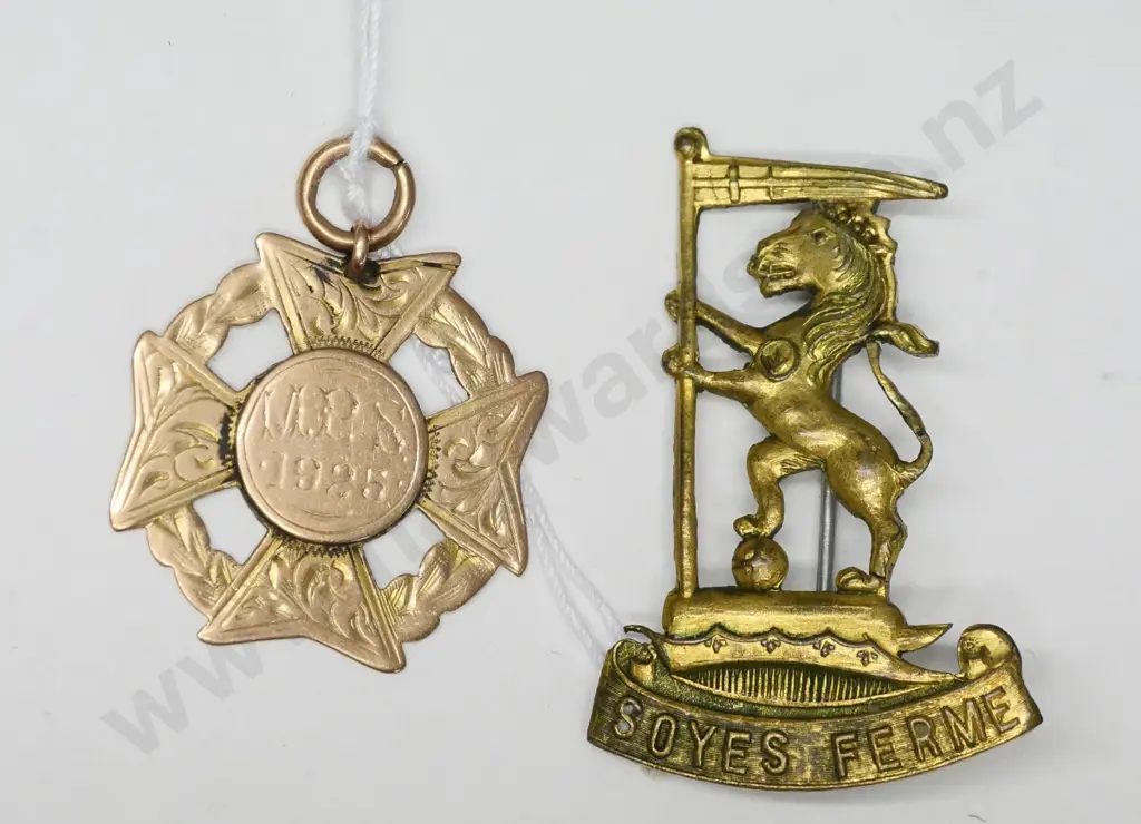 MPS 1925 medal stamped 9ct & Soyes Ferme medal Image 1++