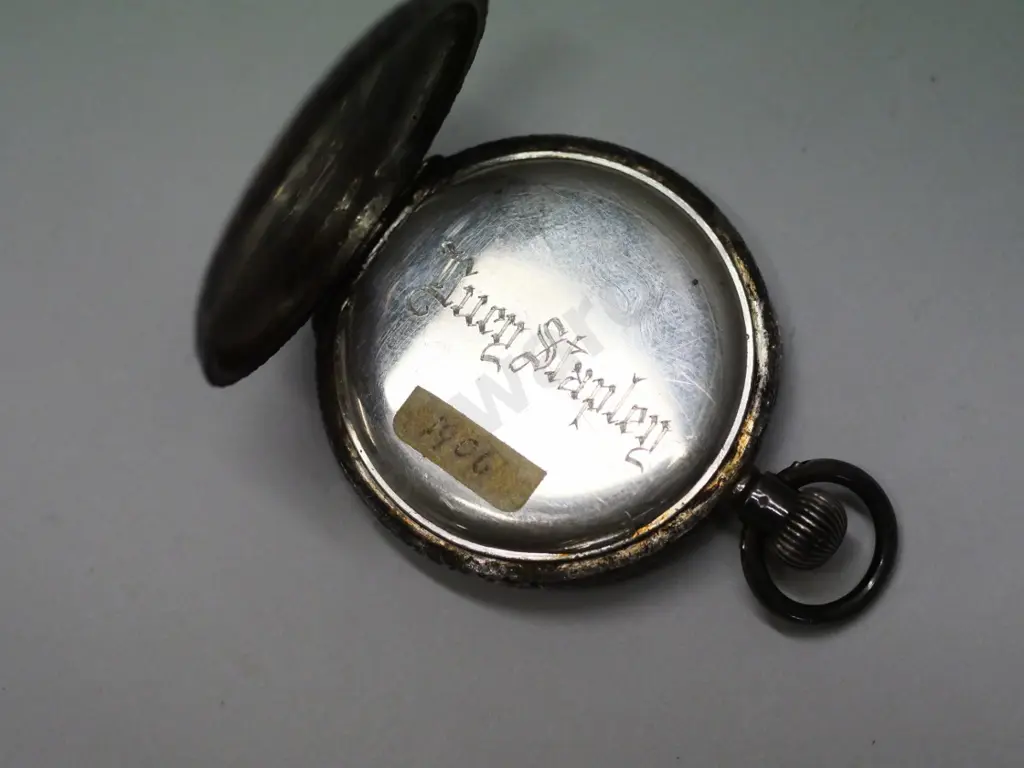 silver pocket watch stamped 925 needs attention Image 1++